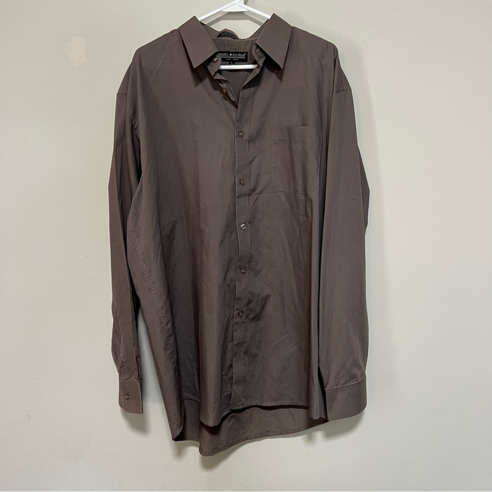 Daniel Elissa Mens Long Sleeve Button Up Shirt 17.5 36-37 Classic Fit Collard